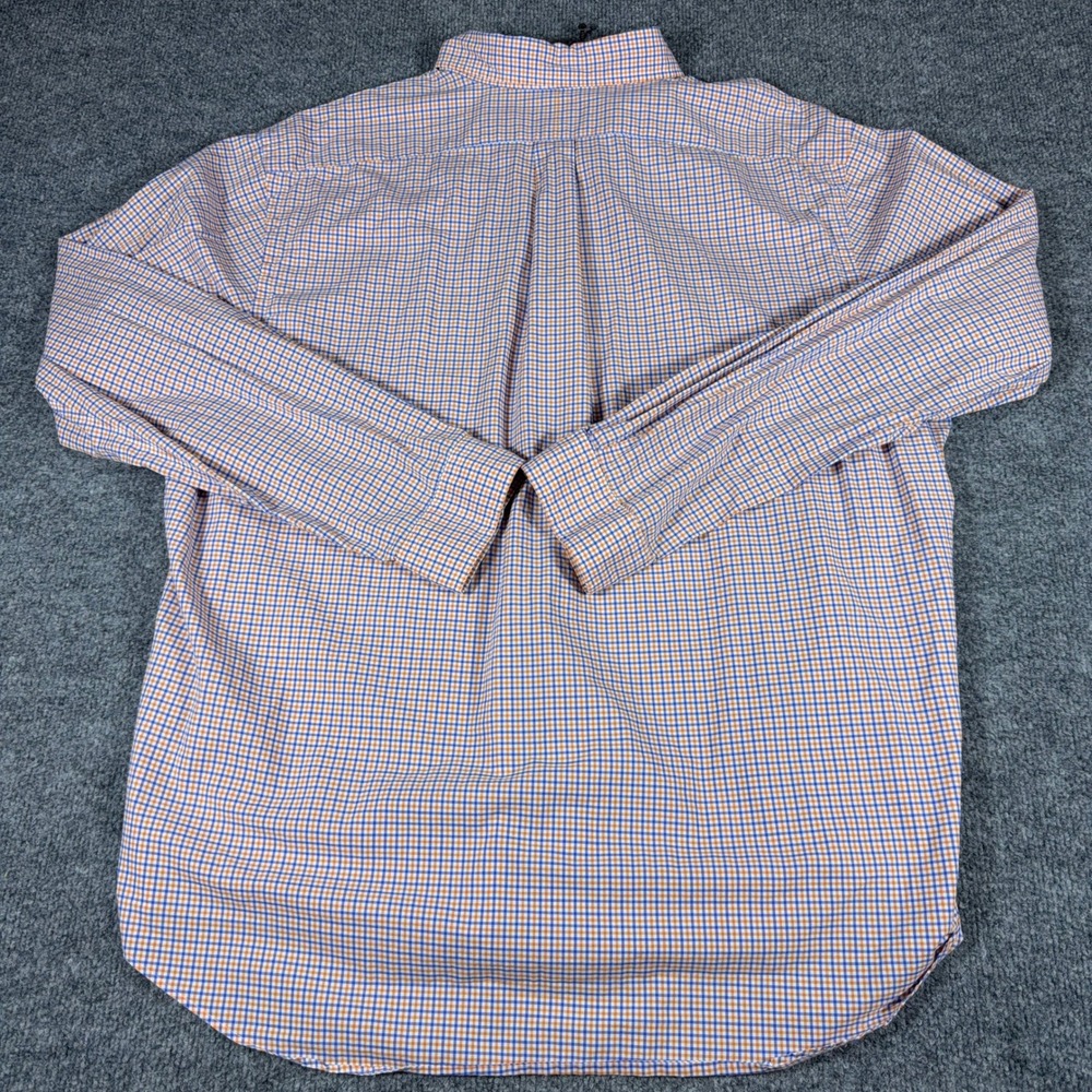 Ralph Lauren Mens XXL Gingham Button Down Shirt Orange Blue Long Sleeve Pony - Picture 5 of 11